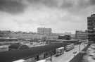 View of Pond Street bus station showing (centre) Sheffield City Polytechnic library and Sheaf House