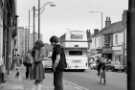 Shops on London Road showing (right) No. 209 Grosvenor Motors, car dealers and (top left) Lansdowne Flats 1970s