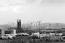 Waste land, off Bramall Lane showing (left) St. Mary C. of E. Church, Bramall Lane, (back left) Claywood Flats and (back centre) Norfolk Park Flats