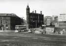 View: rb00116 Commercial Street from Sheaf Street showing (centre) Wheel Hill and Electricity Supply Offices, (right) Commercial Street Bridge, Barclays Bank and Turners Tool Stores Ltd.