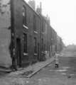 Derelict terraced housing on Park Hill, behind the Sheffield Midland railway station