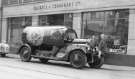 Promotional vehicle advertising Bass and Co., brewers outside Gaskell and Chambers Ltd., bar fitters, Princess Works, Princess Street