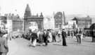 View: s16040 Fitzalan Square/High Street, looking towards Commercial Street, premises include Barclays Bank, News Theatre (former Electra Palace) and Bell Hotel