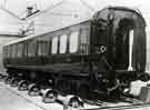 View: s46047 Cravens Ltd., rolling stock manufacturers, Acres Hill Lane showing British Railways, first class coach