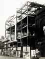 View: s46428 Construction of the Central Library, Surrey Street showing (right) the old Central Library (Central Lending Library and Reading Room), formerly the Sheffield Music Hall