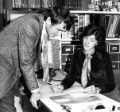 View: s46458 Business Library, Central Library, Surrey Street showing (centre) librarian, Keith Crawshaw