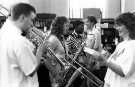 View: s46490 Band celebrating the launch of Rony Robinson's book 'Beano', Arts and Social Sciences Library, Central Library, Surrey Street  