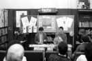 View: s46650 Britain; a fairer future, meeting, Central Children's Library, Central Library, Surrey Street showing (centre) Councillor Clive Betts, leader of Sheffield City Council