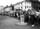 View: s46806 Health Service protest demonstration on Leopold Street at the corner of (right) Fargate