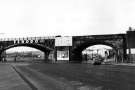 Attercliffe Road Railway Bridge part of Norfolk Midland Railway Viaduct spanning (right) Sutherland Street