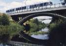 South Yorkshire Transport Executive (SYPTE). Supertram on bridge over the near Staniforth Road