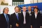 South Yorkshire Transport Executive (SYPTE). Group of unidentified employees with (2nd left) David Blunkett