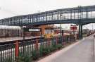 South Yorkshire Passenger Transport Executive (SYPTE). Meadowhall transport interchange and railway station showing (centre) the Meadowhall walkway footbridge 