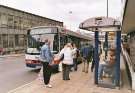 South Yorkshire Passenger Transport Executive (SYPTE). First bus at Flat Street bus stop