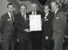 South Yorkshire Passenger Transport Executive (SYPTE). Mexborough railway station. Award presentation for second prize in the best Small Station Category, [National Railway Awards]