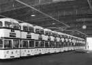 Sheffield Transport Department Atlantean buses in Herries Road bus depot