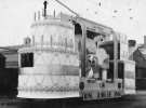 Decorated float advertising the Sheffield Transport Department's Jubilee, 1896 - 1946