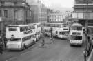 South Yorkshire Transport buses Nos. 567 and 1821 at junction of (foreground) Haymarket and (left) Castle Street