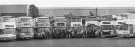 Line up of South Yorkshire Transport buses