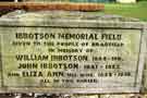 View: t11496 Memorial on wall surrounding Ibbotson's Field, Smithy Bridge Road, Low Bradfield