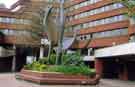 View: t11595 Crucible sculpture fountain by Judith Bluck (unveiled 1979) outside Manpower Services Commission offices, The Moor