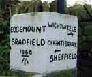 View: t11621 Mile stone, junction of Onesacre Road and Peat Pits Lane, High Bradfield