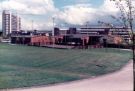 View: t11859 Devonshire Green looking towards Wellington Street industrial units and showing (left) Telephone House