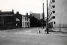 View: t11950 Milton Street at junction with (foreground) Bowdon Street showing (left) Central Saw Services and (right) British Telecom offices