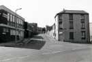 View: t11999 Edward Street at junction with Meadow Street showing (right) William Rowland Ltd., metal merchants, Nos. 7 - 23 Meadow Street and (left) J. W. Maher and Son Ltd., ferro alloys, Castle Works, No. 105 Edward Street