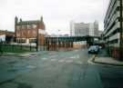 View: t12042 Milton Street from (foreground) Bowdon Street showing (back centre) Telephone House and (back middle) the Corporation Nightclub