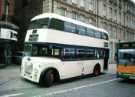 View: t12256 Sheffield Transport bus on hire for a wedding outside the Town Hall, Pinstone Street