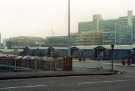 View: t12266 Pond Street bus station from Pond Hill showing (back) construction of new building at Hallam University 