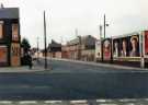 View: t12308 Junction of (centre) Cherry Street from (foreground) Shoreham Street showing (centre) former pavilion of Bramall Lane cricket ground