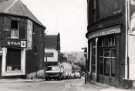 View: t12405 Junction of (centre) Broomspring Lane and (foreground) Glossop Road showing No. 359 Motor Body Repairs and Spar, grocers