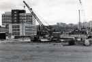 View: t12439 Construction of Manpower Services Commission showing (back right) Norfolk Park flats and (left) Deacon House 