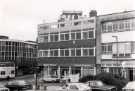 View: t12455 Norfolk Street at junction with (left) Charles Street showing (centre) No. 194 National and Provincial Building Society and (right) No. 192 BBC Radio Sheffield