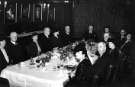 Probable dinner for managers, directors and wives, Hadfields Ltd. showing (top 4th left) Peter Boswell Brown, chairman