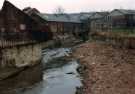 River Sheaf from old footbridge, opposite Heeley Baths