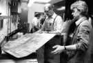 Trimming a printing plate in the letterflex department, Sheffield Newspapers Ltd., York Street