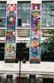 Banners on the Tudor Square side of the Central Library celebrating the Sheffield Children's Festival