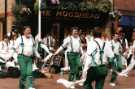 Morris dancers outside the Hogs Head public house (also known as Museum Hotel, Orchard public house and Brewing Trough), Orchard Square