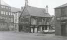 Old Queens Head public house, No. 40 Pond Hill showing (right) Pond Hill Garage