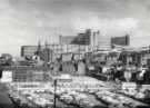 View of (back) Hyde Park Flats, (centre) Bard Street flats and (foreground) Corn Exchange car park, c.1966