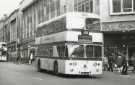 Sheffield Transport bus No. 177 on The Moor showing (right) No. 29 Montague Burton Ltd., tailors