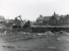 Park Hill Redevelopment Area, Part 1: [Park Hill Flats construction]. Foundations for Block A, northern section showing (top right) Park County School