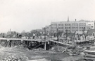 Park Hill Redevelopment Area, Part 1: [Park Hill Flats construction]. Two storey shops showing (back) Bard Street Flats, Duke Street