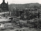 Park Hill Redevelopment Area, Part 1: [Park Hill Flats construction]. Block B. Foundations showing (left) Park County School and (top centre) Bard Street Flats