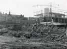 View: t14824 Park Hill Redevelopment Area, Part 1: [Park Hill Flats construction]. Block A. Excavations for boiler house and Garchey chamber