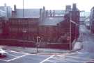 Junction of (foreground) Sheaf Street and (right) Pond Hill showing former premises of Joseph Rodgers and Sons Ltd., cutlery manufacturers, River Lane Works 