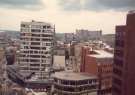 View from City Plaza offices of (left) Campo Lane and (centre) St. James Street showing (bottom centre) Townhead House and (left) St. James House 